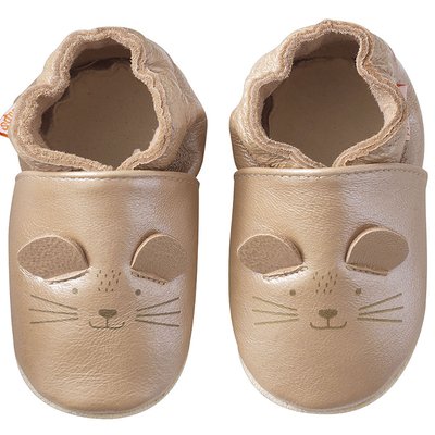 Chaussons cuir souple Rosie la souris TICHOUPS