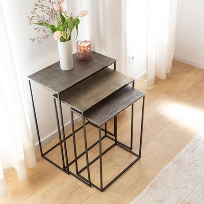 Table basse gigogne en aluminium  ROXANNE MADE IN MEUBLES 
