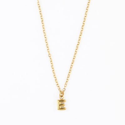 Collier à pendentif lettre E acier inoxydable BALABOOSTE