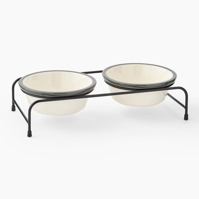 Set de 2 gamelles, 35x14x9cm, en céramique et métal MONOPRIX