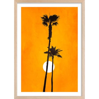 Affiche paysage Sunset palm HEXOA