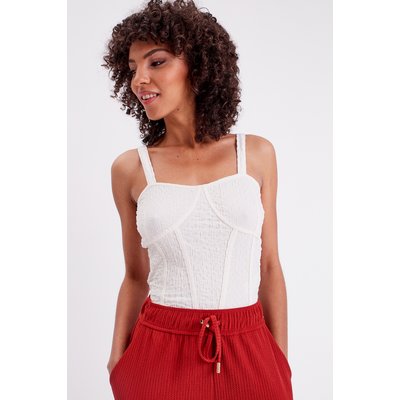 Débardeur bustier gauffré CACHE CACHE