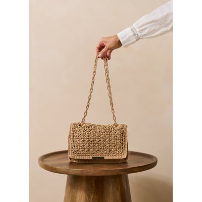 Sac besace en paille LA FEE MARABOUTEE