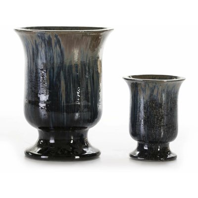 Cache-pots en grès, rond (lot de 2) RECOLLECTION