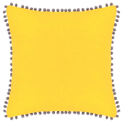 Velvet Pom-Pom Vibrant Cotton Velvet Cushion 45x45cm PAOLETTI