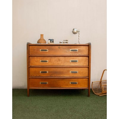 Commode vintage en chêne massif Olga N°665 - Bon état DEBONGOUT