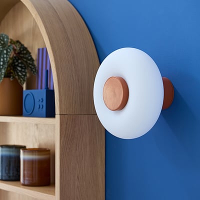 Omer Wall Or Ceiling Light in Iron and Opaline Glass, Diameter 21.5cm LA REDOUTE INTERIEURS