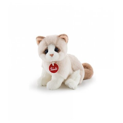 Peluche chat Brad beige et blanc TRUDI