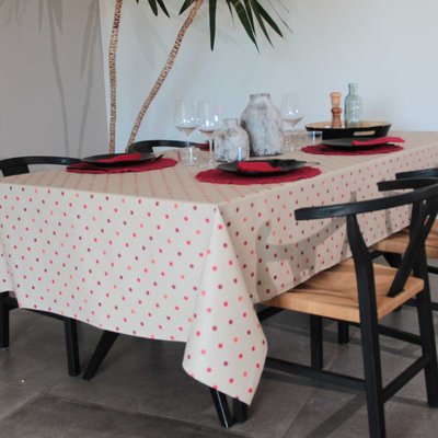 Nappe rectangle enduite à pois SUD ETOFFE