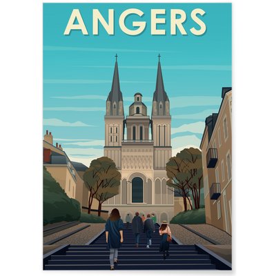 Affiche vintage ville Angers 3 L'AFFICHERIE