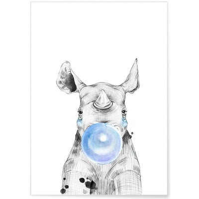 Poster Bulle de Rhinocéros Bleue L'AFFICHERIE