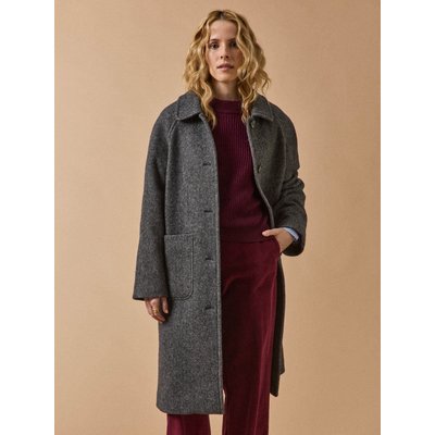 Manteau oversize mi-long lainage chevrons CYRILLUS