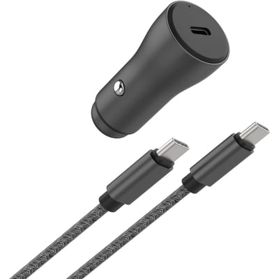 Chargeur allume cigare 30W USB-C + Cable USB-C 1m noir ADEQWAT