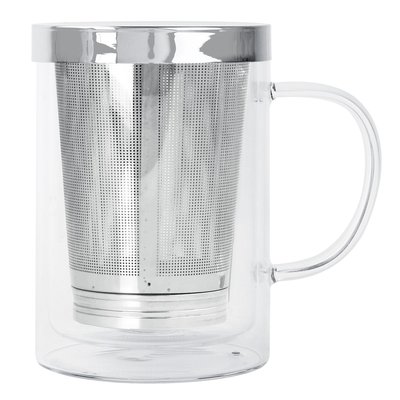 Théière Verbena - mug en verre double paroi avec filtre dévissable et couvercle inox 0L THÉIÈRES CRISTEL