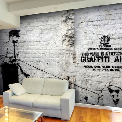 Papier peint intissé panoramique Street art Banksy - Graffiti Area EDEN