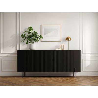 Buffet bas en panneaux de particules et MDF 4 portes 200 cm, MATHILDE BOBOCHIC