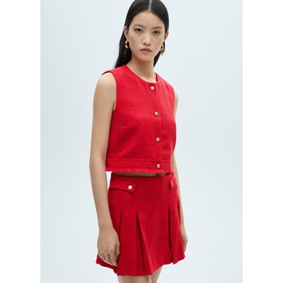 Jupe plissée tweed MANGO