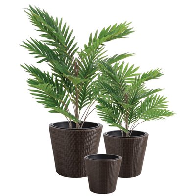 Cache-pots en résine tressée (lot de 3) Ronde AUBRY GASPARD