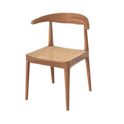 Chaise en bois de teck et tressage cannage en rotin (à l'unité) - JAVA RENDEZ-VOUS DÉCO