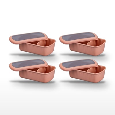 Lot de 4 lunch box compartimentées 1L avec 4 ustensiles STORAGE FACKELMANN