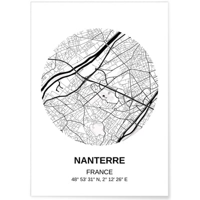 Affiche Carte Nanterre L'AFFICHERIE