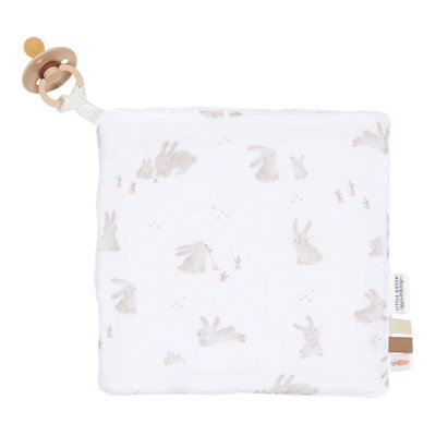 Doudou attache-tétine en gaze de coton - Baby Bunny LITTLE DUTCH