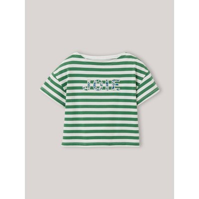 T-shirt rayé à message tissu Liberty en coton biologique CYRILLUS