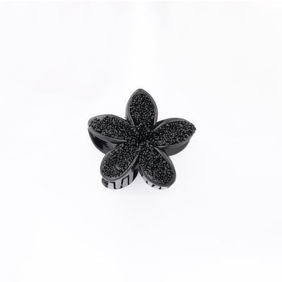 Pince à cheveux fleur noire à strass BALABOOSTE