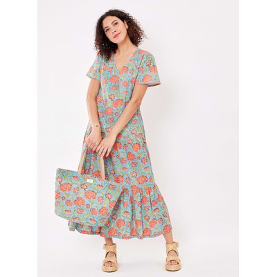 Robe longue imprimée à volants coton REGUA LA FIANCÉE