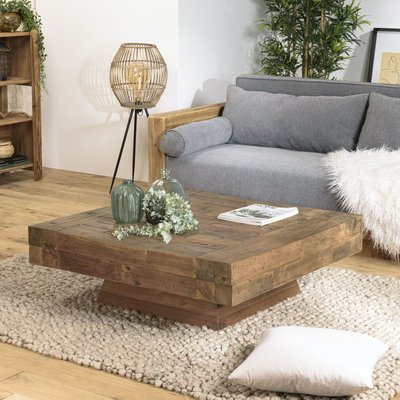 Table basse carrée poutre en teck massif MATT PIER IMPORT