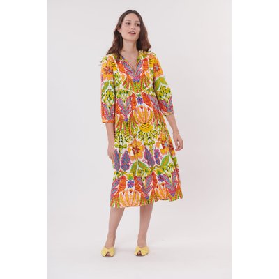 Robe mi-longue imprimée manches 3/4 et col rond TALISMAN DERHY