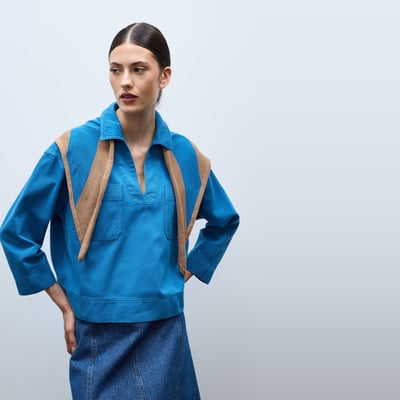 Chemise manches trois quarts en coton MONOPRIX
