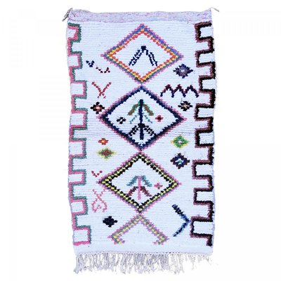 Authentique tapis berbère fait à la main en coton BOUCHAROUETTE AZ UN AMOUR DE TAPIS