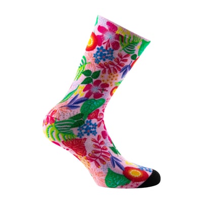 Mi-chaussettes imprimée Femme all over floral en viscose de bambou KINDY