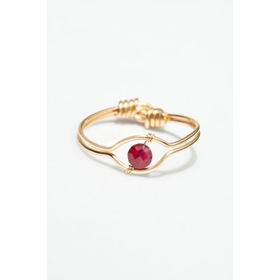 Bague double Kamsa - Or 750‰ Rubis YAY PARIS