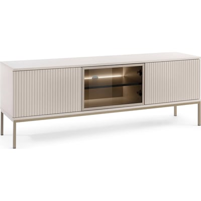 Meuble tv rainuré collection TOSENA avec LED RECOLLECTION