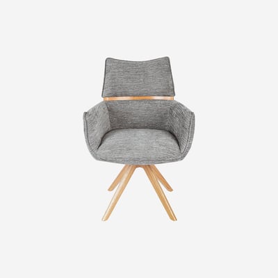 Chaise pivotante en tissu et chêne avec accoudoirs TIMISO HABITAT