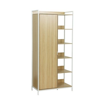 Module dressing décor bois et métal 1 penderie 6 étagères 1 porte CLEVER SWEEEK