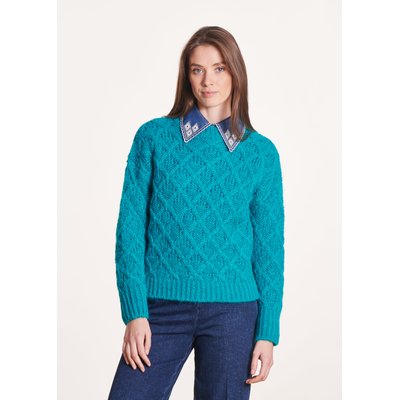 Pull col rond maille fantaisie LA FEE MARABOUTEE