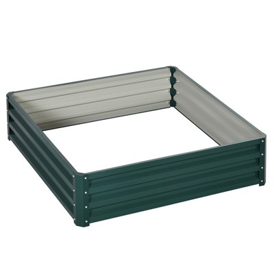Carré potager de jardin 120 x 120 x 30 cm tôle d'acier ondulée OUTSUNNY