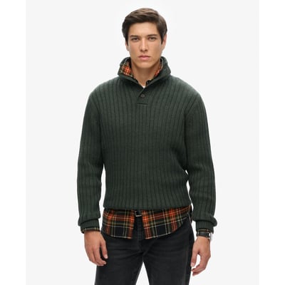 Pull côtelé à col tunisien SUPERDRY