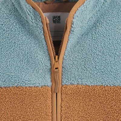 Colour Block Sherpa High Neck Zipped Cardigan LA REDOUTE COLLECTIONS