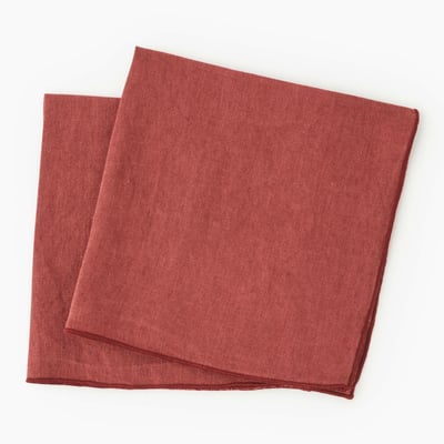 Lot de 2 serviettes de table avec bourdon, lin lavé MONOPRIX MAISON