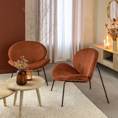 Fauteuil en velours terracotta  KANOA MADE IN MEUBLES 
