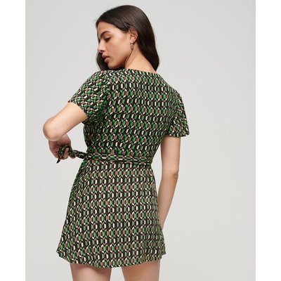 Robe verte motif doré outlet