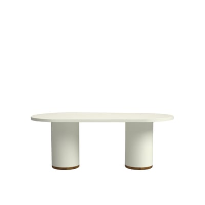 Table à manger en microciment blanc cassé 220 cm - MALVA HANNUN