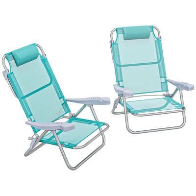 Lot de 2 chaises de jardin camping pliables inclinables OUTSUNNY