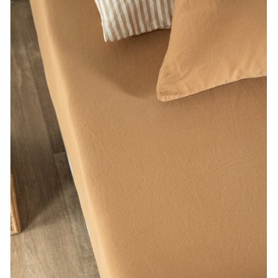 Drap housse 1 personne SATIN DE COTON BIO LAVÉ KADOLIS