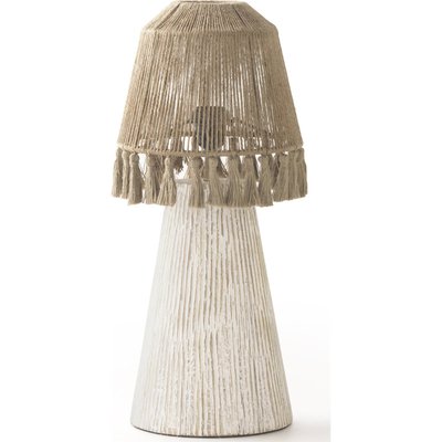 Lampe de table en bois et jute esprit artisanal RECOLLECTION