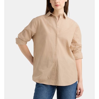 Chemise droite chelsea rayé coton GALERIES LAFAYETTE